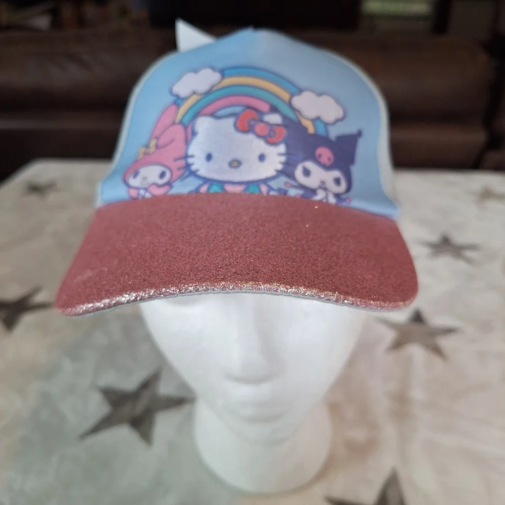 2025 Hello Kitty & Friends Rainbow Glitter Brim SnapBack Hat Kuromi My Melody